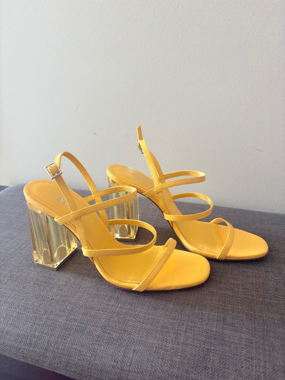 Zara Yellow Acrylic Heels